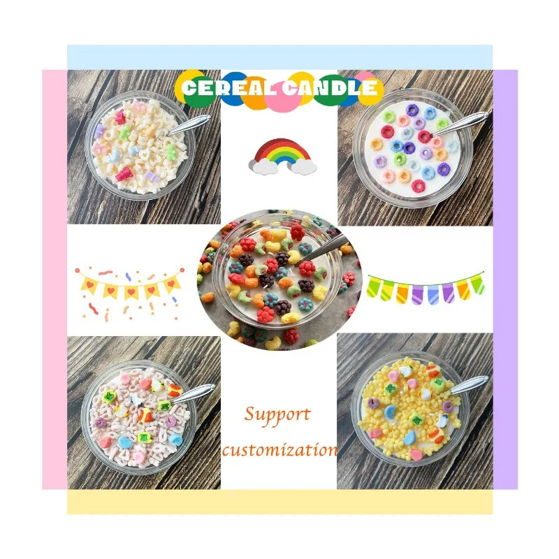 

Various Styles Oatmeal Cereal Aromatherapy Circle Candle Soy Bowl Wax Fruit Circle Decoration Natural Soy Wax Aromatherapy Decor