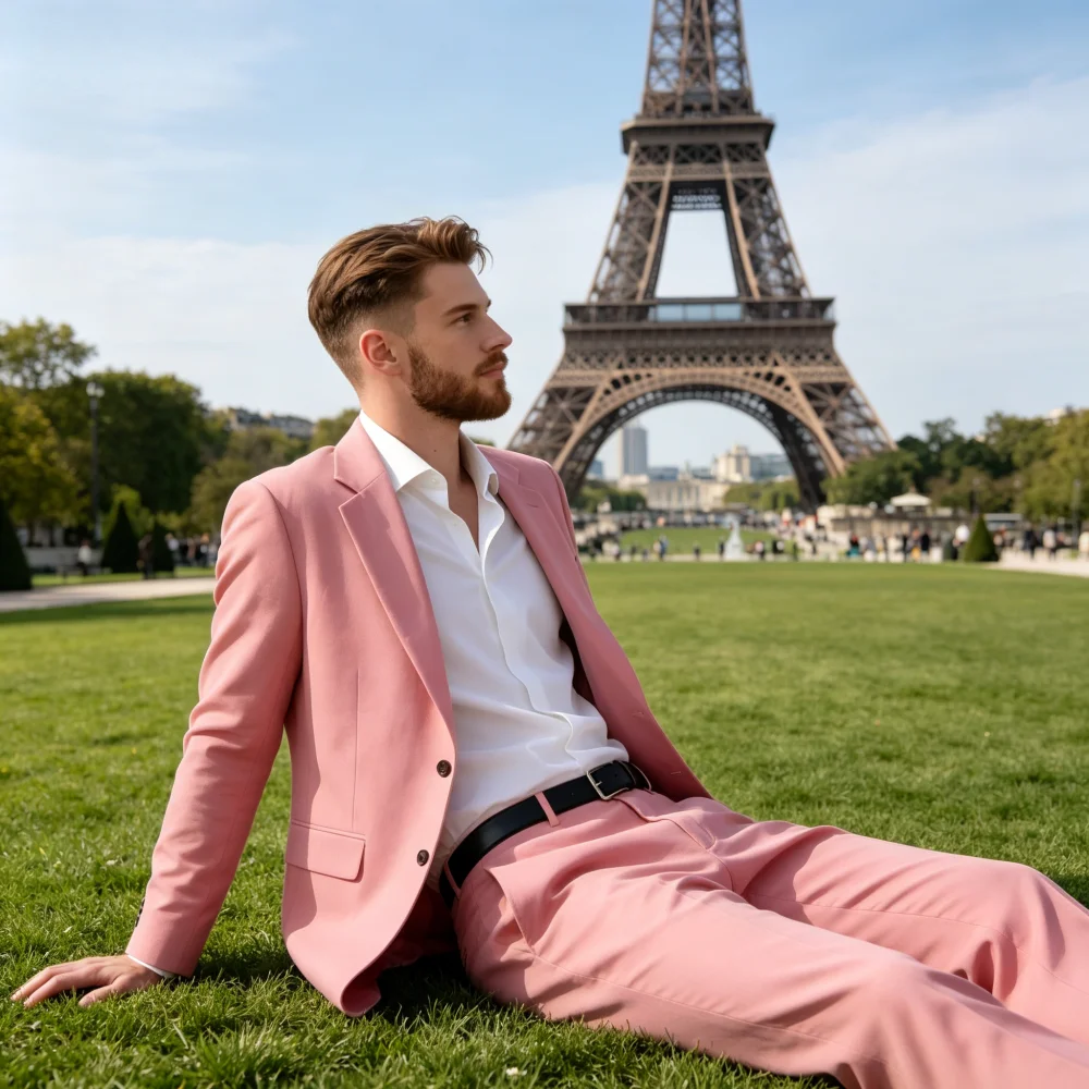 

Мужской деловой костюм St. Cassy: высококачественный, уникальный, однобортный, однотонный, приталенный, для свадьбы