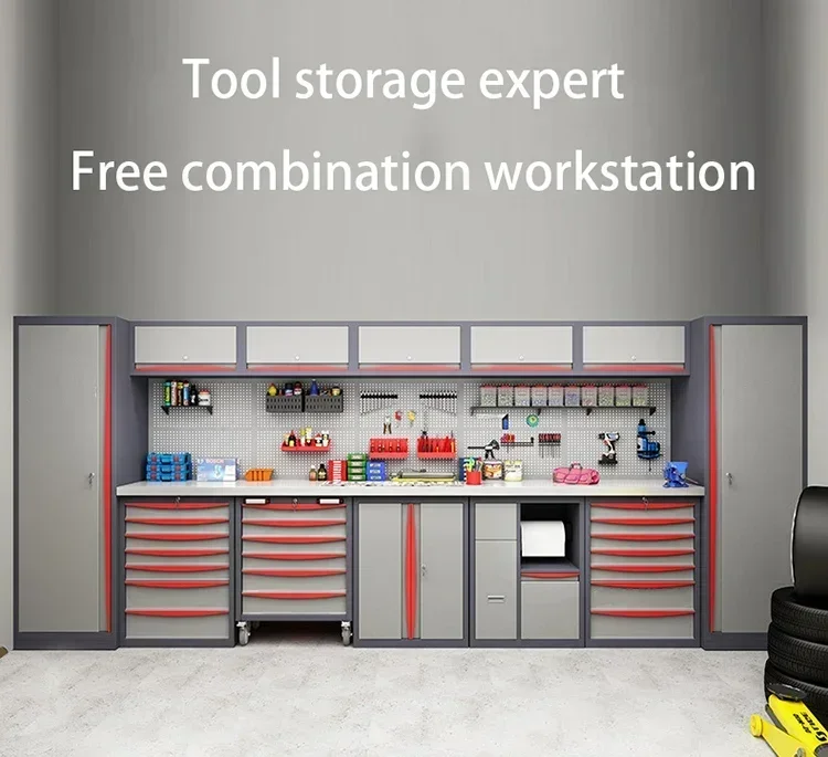 Mental or PC Handles Workbench Workshop Metal Tool Cabinet Sets with Master Chest Garage Steel Locker Flexible Customized