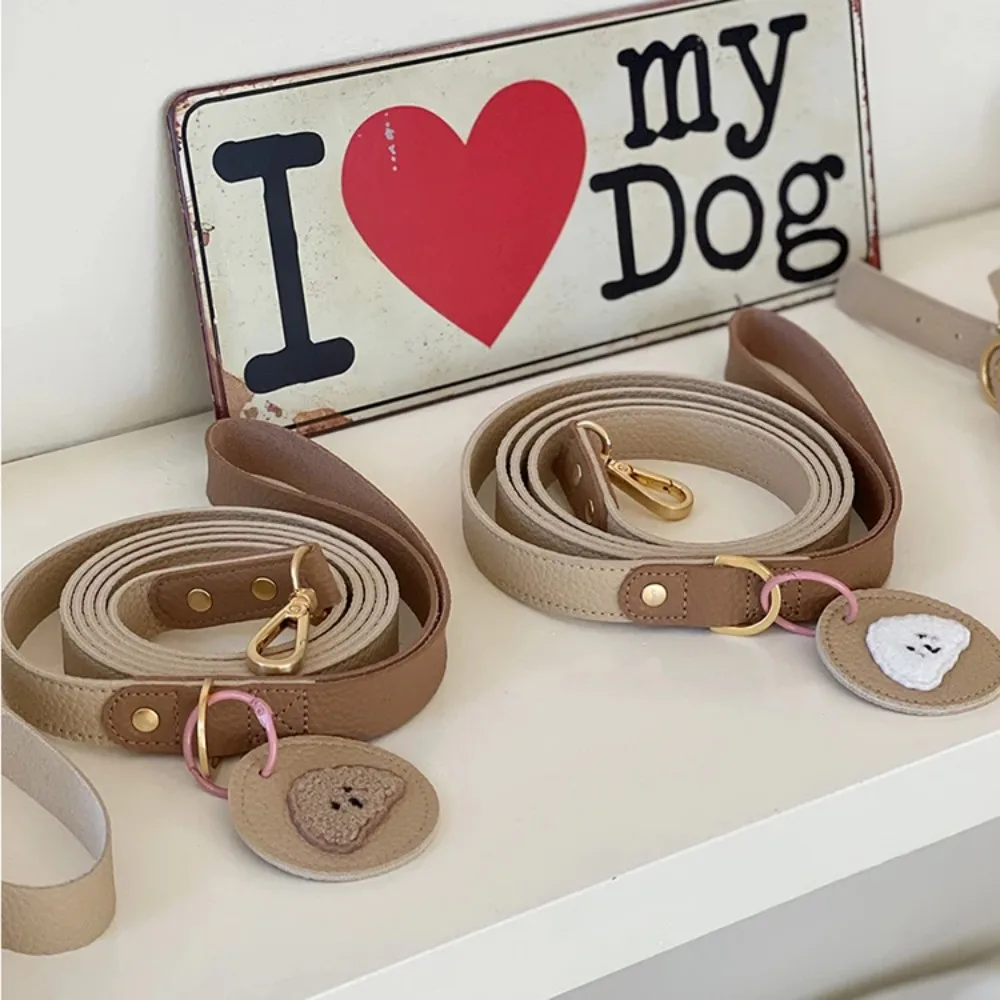 Cute Collar Leash Set  Soft Leather Comfortable Dog Collar Chihuahua Yorkshire Terrier Puppy Collar Dog Leads Dog Accessories