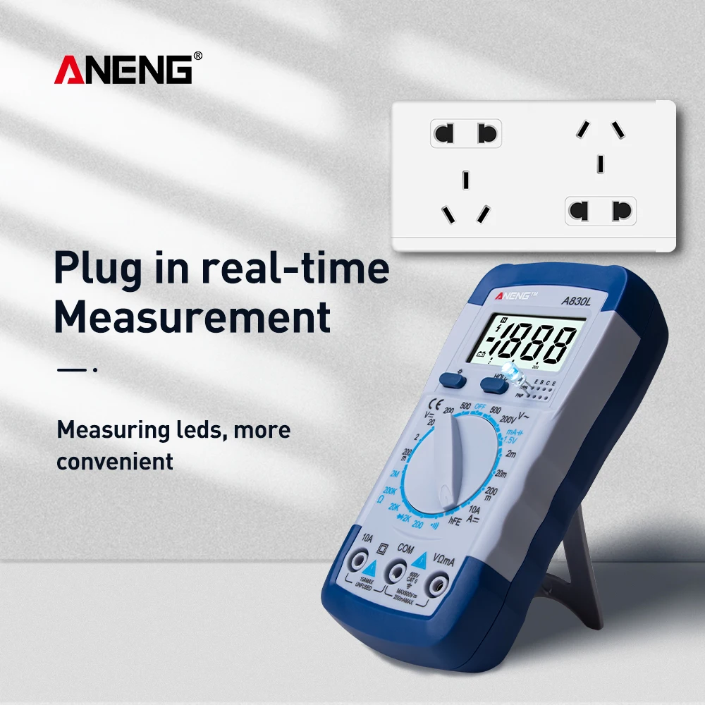 ANENG A830L LCD Digital Multimeter Electric Ammeter Voltmeter Tester Current Meter Handheld DC AC Voltage Diode Freguency  Tool