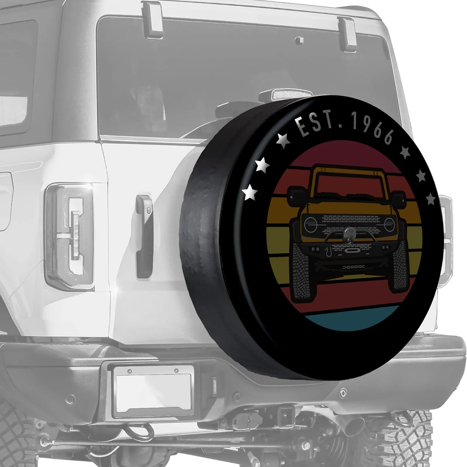LS AUTO Car Exterior Accessories 32 Inches Spare Tire Cover Back Wheel Cover Storage Bag Protector For Ford Bronco 2021 2022