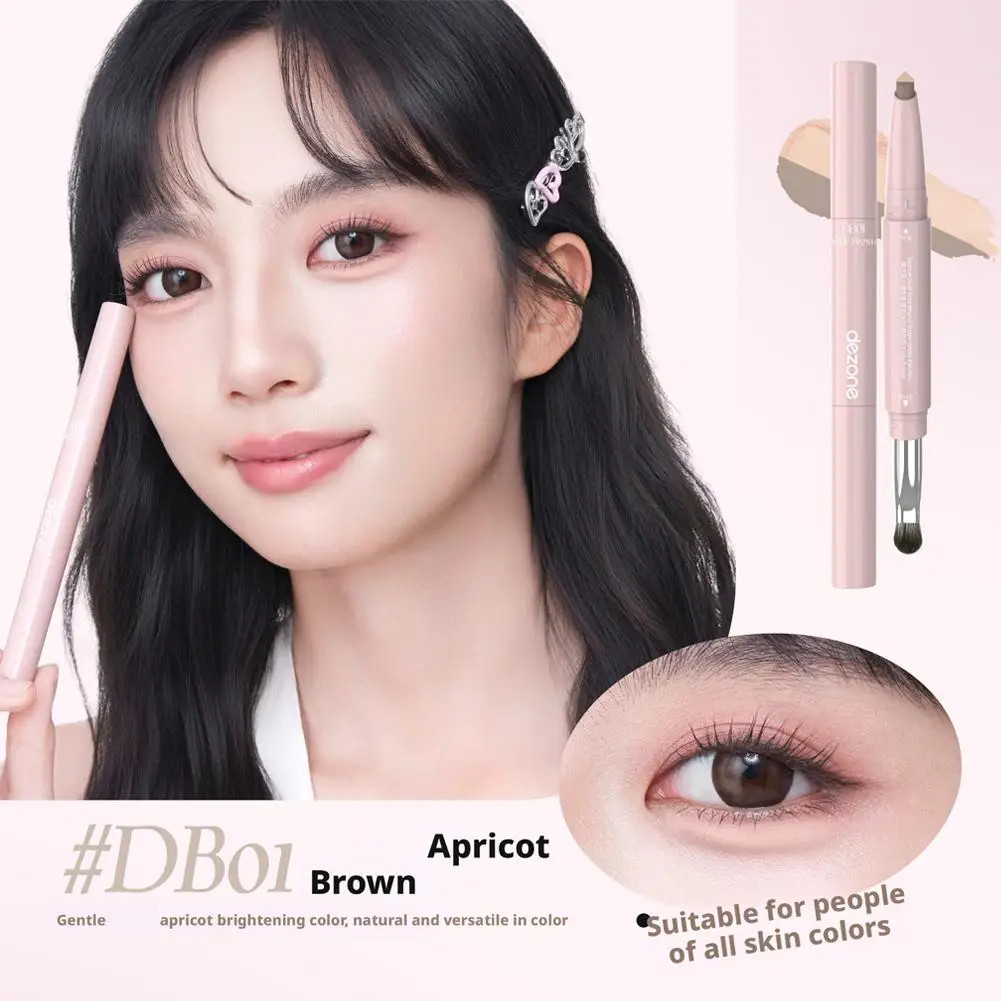 DEZONE double-headed Lying Silkworm Pen Under Eye Liner Brightening Nude Pink Shadow Stick three-dimensional eye bags eye makeup
