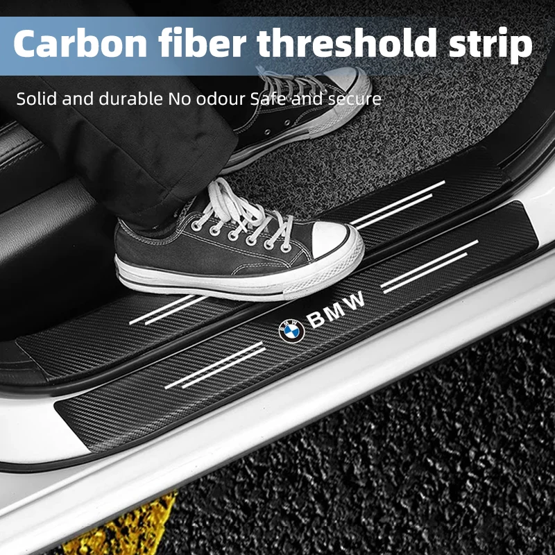 Car Door Sill Protector Carbon Fibre Trunk Bumper Anti Scratch Stickers For BMW M X1 X3 X5 X6 X7 E30 E90 M3 E84 E83 F25 E91 E60