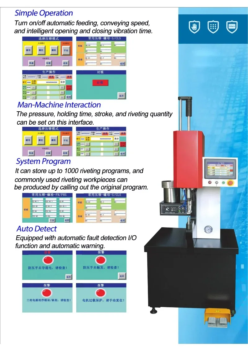 rivettatrice NC630 con sistema di controllo eco a risparmio energetico