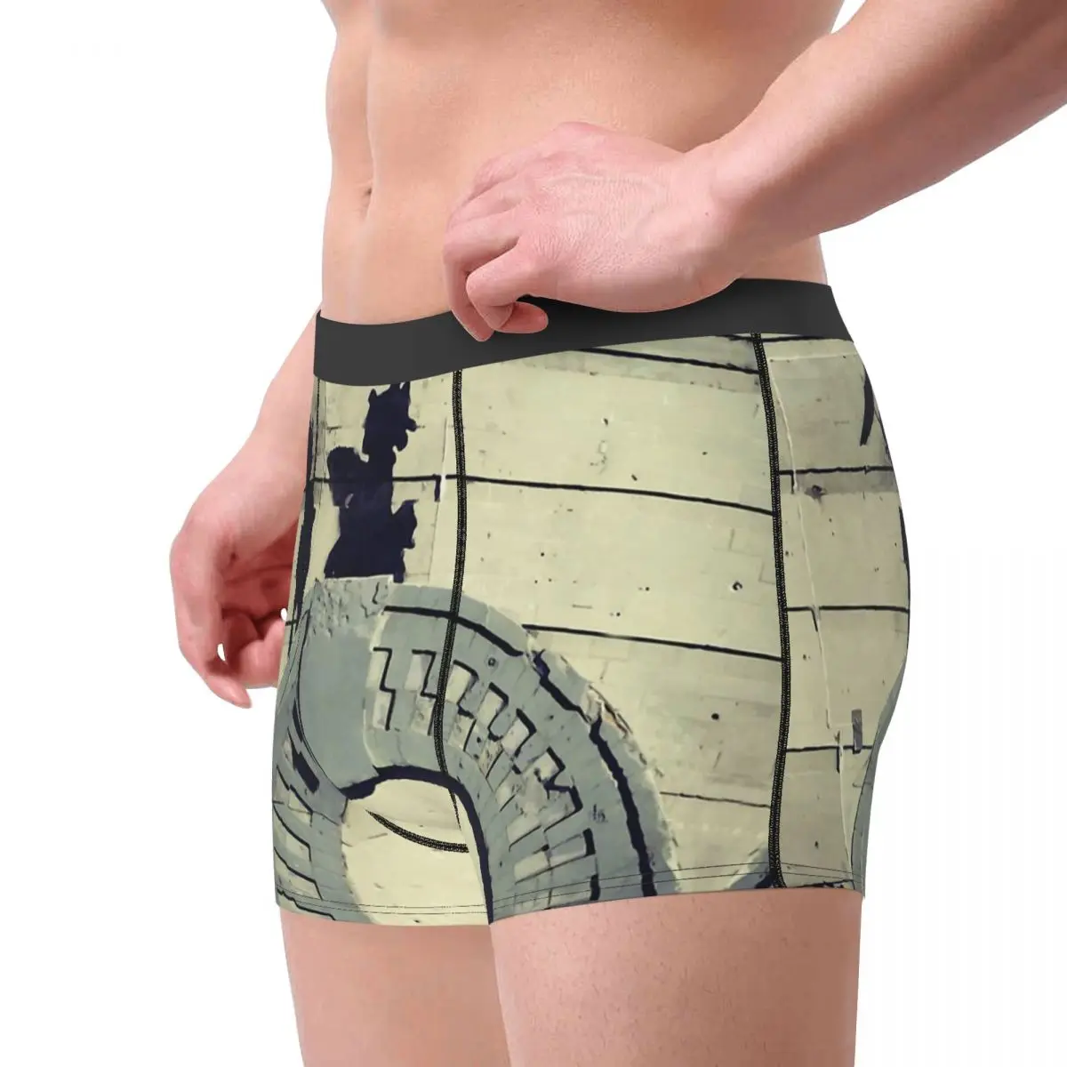 Banksy Geishas Bridge Underpants Homme Panties Male Underwear Sexy Shorts Boxer Briefs