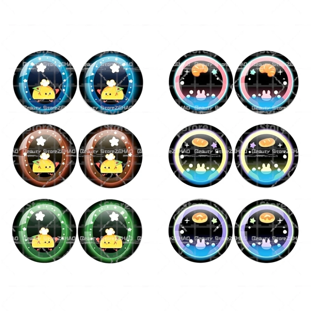 12pcs Blyth Dolls Eyes Glass Eyes 10mm-40mm Colorful Cartoon Star Eye Series 14mm Thin Pupil Eyes Accessories Dragon Eyes Chips