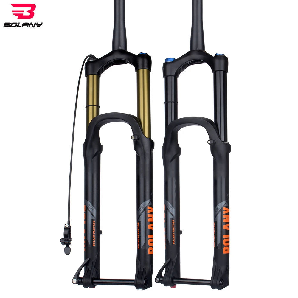 

Bolany bike Fork Magnesium Alloy 27.5 29 Inch Pneumatic Shock Absorber Damping BOOST Barrel Shaft 175mm 160mm Travel Disc Fork