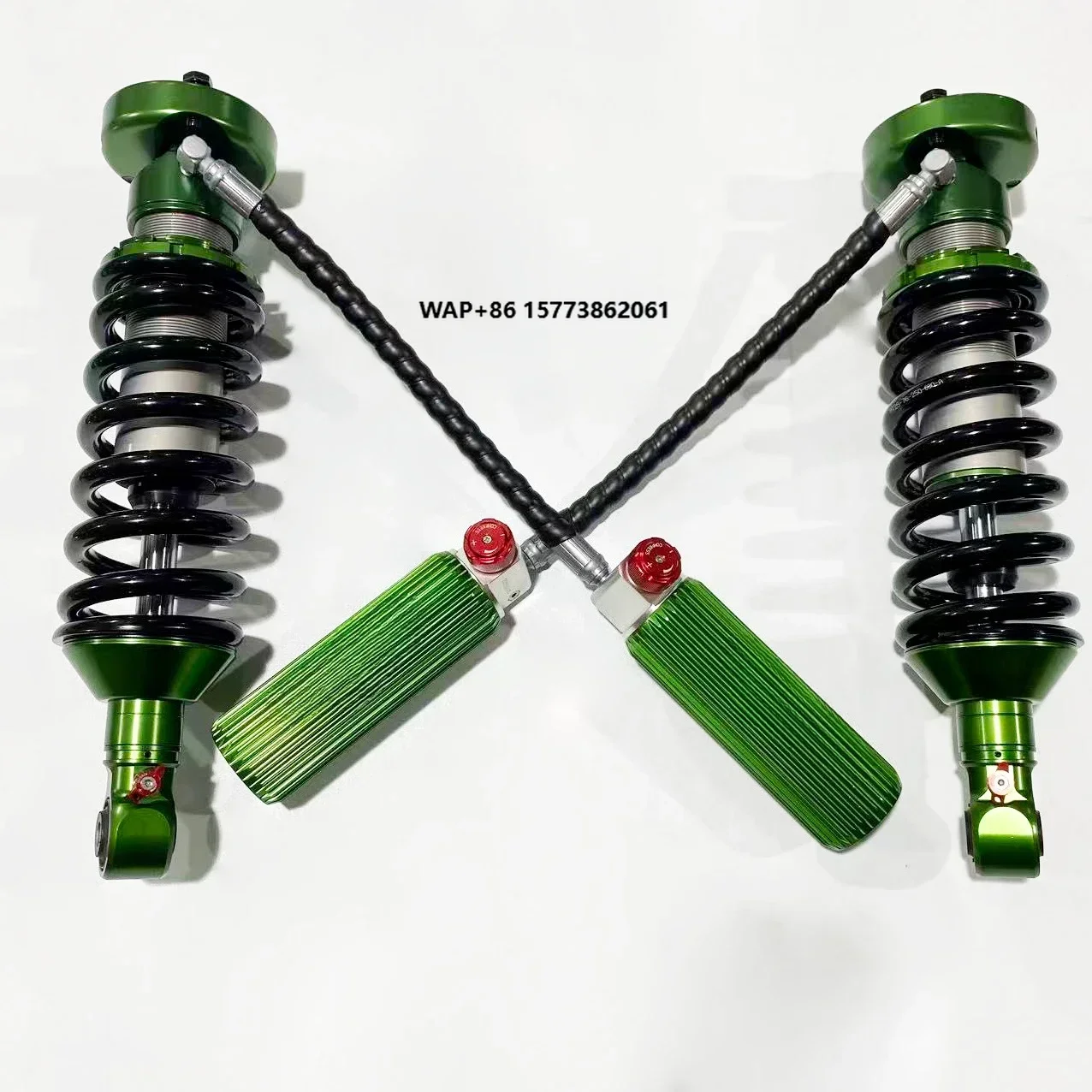 Green 2-inch Lift Kit Front/Rear 2.5-inch Diameter Shock Tubes Dual Adjustable Compression Rebound