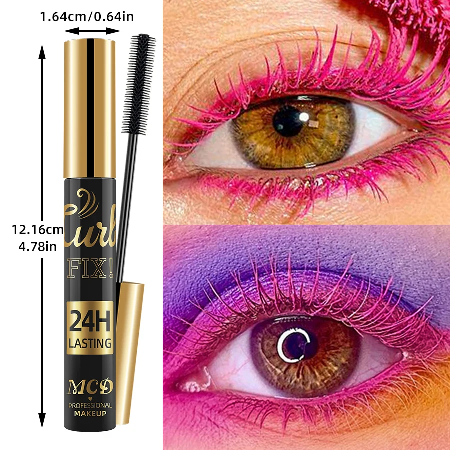 Colorido 5D cílios Volume Mascara, Lasting Styling, Impermeável, Secagem rápida, Rosa, Ondulação, Alongar, Longo, Pestana, Creme de Extensão de Seda, Maquiagem, 5D