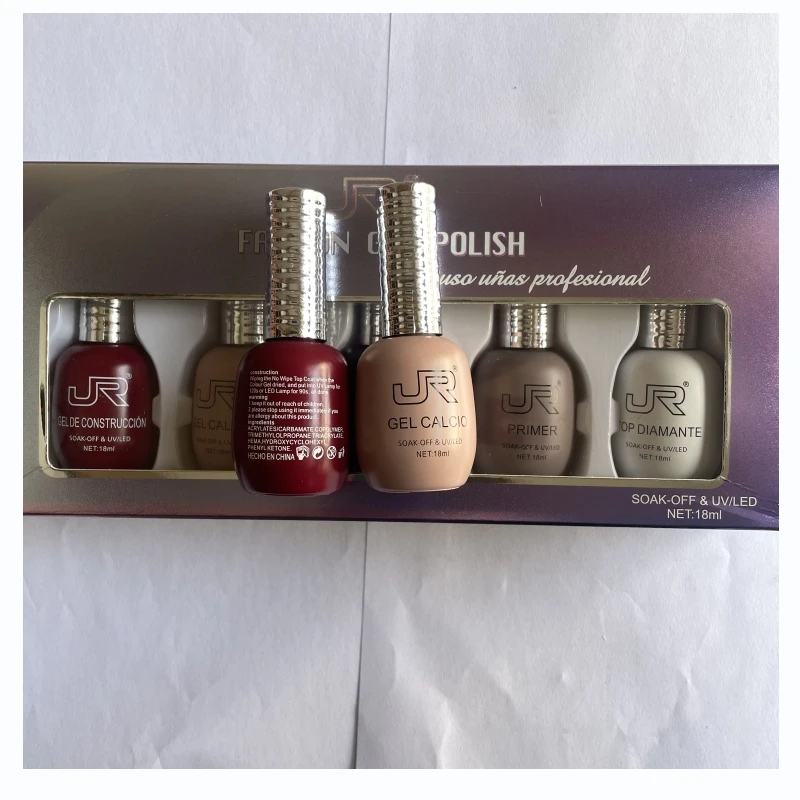 5 Stück 18 ml langlebiges, stärkt das Bling-Gel, Kalziumgel, Baugel, Basislack, Decklack und Grundierung, UV-Nagellack