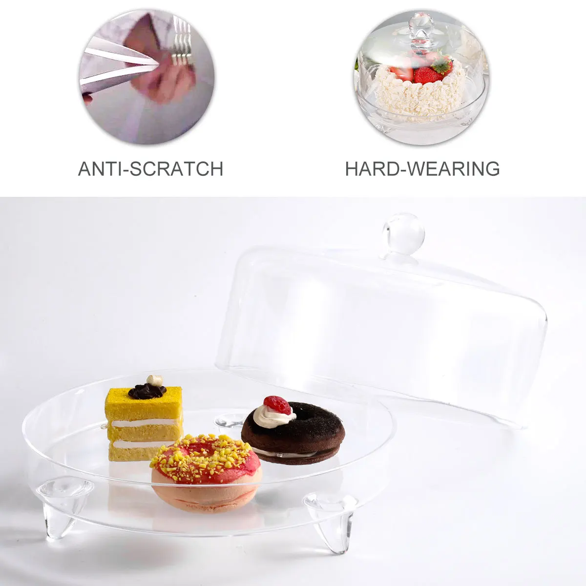 

1Pc Arched Plastic Cover Food Cake Cover Food Protective Cover for Buffet Western Food(Transparent)