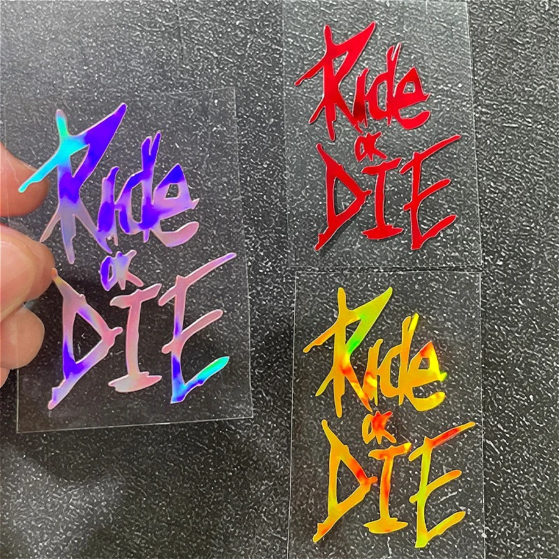 

1 шт., лазерные наклейки для мотоциклов RIDE OR DIE, водонепроницаемые, сделай сам, мотоциклетный топливный бак, шлем, дорожный велосипед, верхняя трубчатая рама, виниловые наклейки