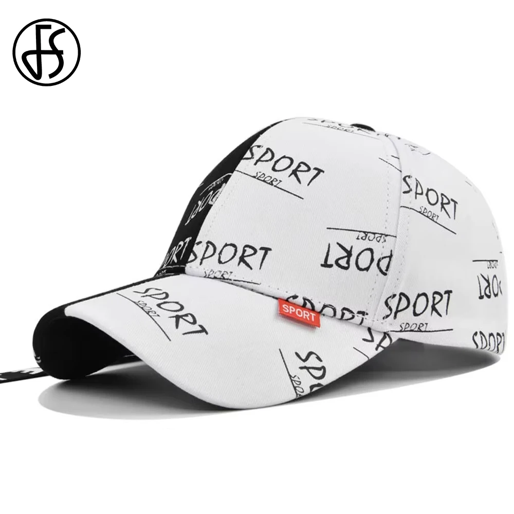 

FS Black White Brand Letter Baseball Caps For Men Women Cotton Summer Trucker Hat Korean Street Hip Hop Cap Bone Masculino 2025
