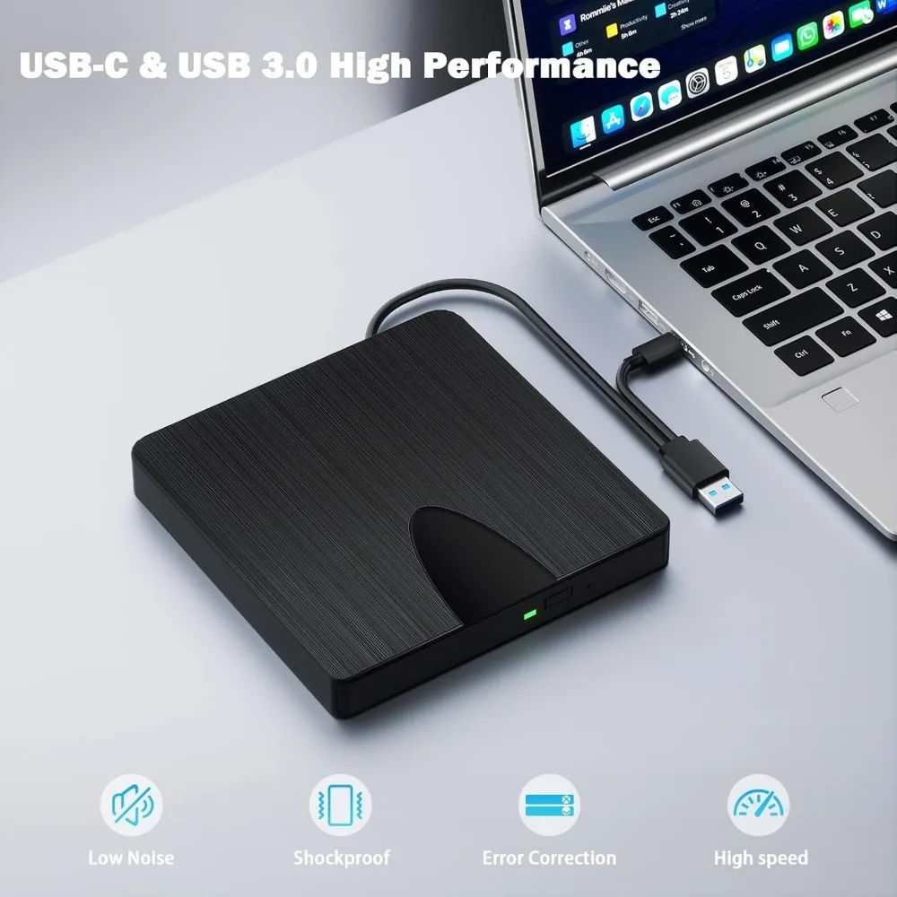 

Внешний привод Bluray, USB3.0 и Type-C Bluray Burner Портативный проигрыватель BluRay DVD/CD/BD, 3D оптический привод Bluray для ноутбука ПК