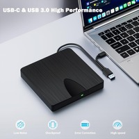 External Bluray Drive, USB3.0 and Type-C Bluray Burner Portable BluRay DVD/CD/BD Player, 3D Optical Bluray Drive For PC Laptop