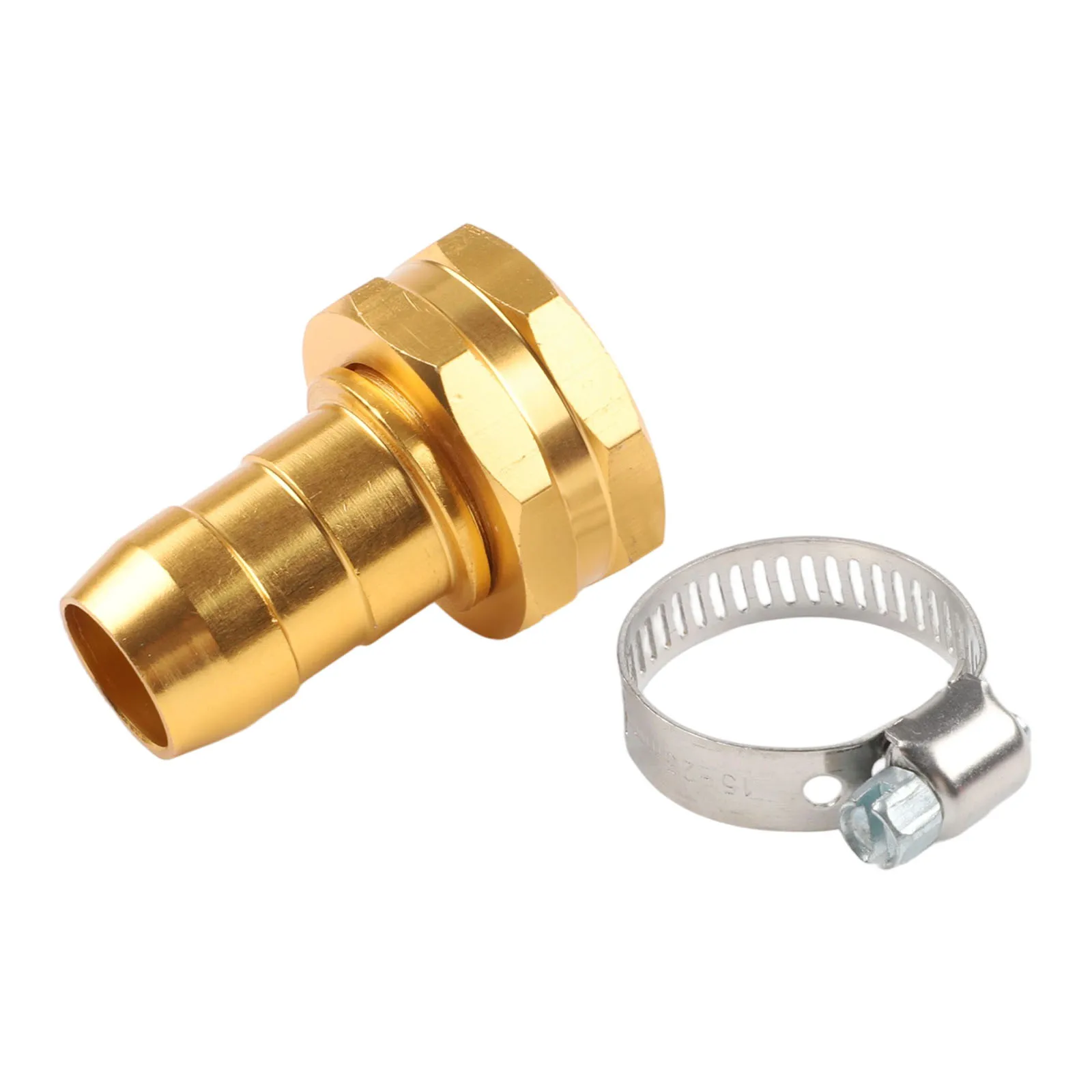 Aluminum Garden Hose Mender Kit 34 Inch with Male Female Connectors and Stainless Steel Clamp for 3/4 Inch Hose End Replacement