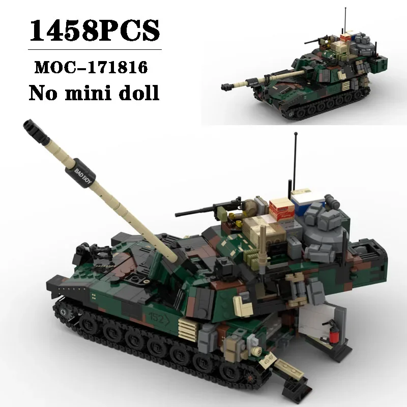 MOC-171816 Tank Fighter System Vehicle Custom Design Building Block Toy 1458PCS Adult Boy Birthday Christmas Gift Toy Gift