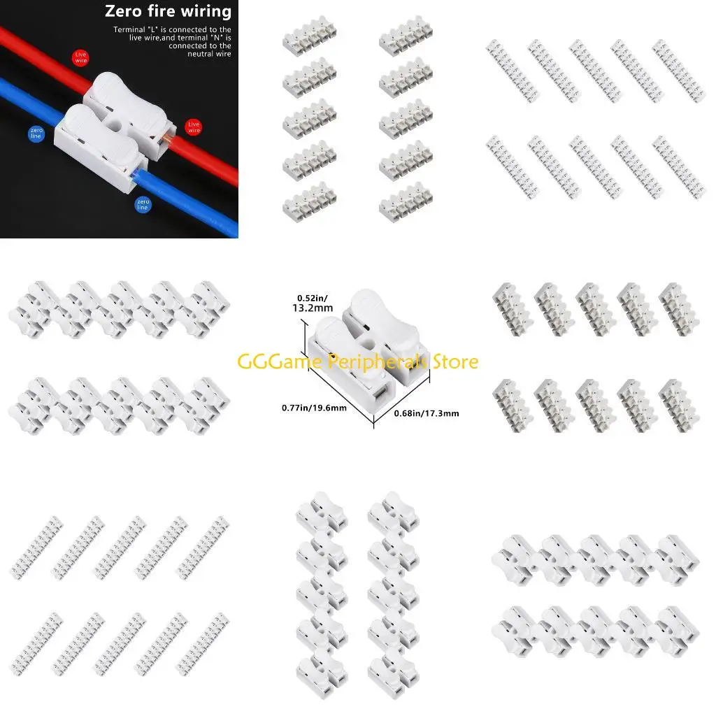 U55B Instantly Terminal Block Spring Clamp Terminal Cable Clamp High Conductivity For Various Wire Gauges Heatproof Insulation