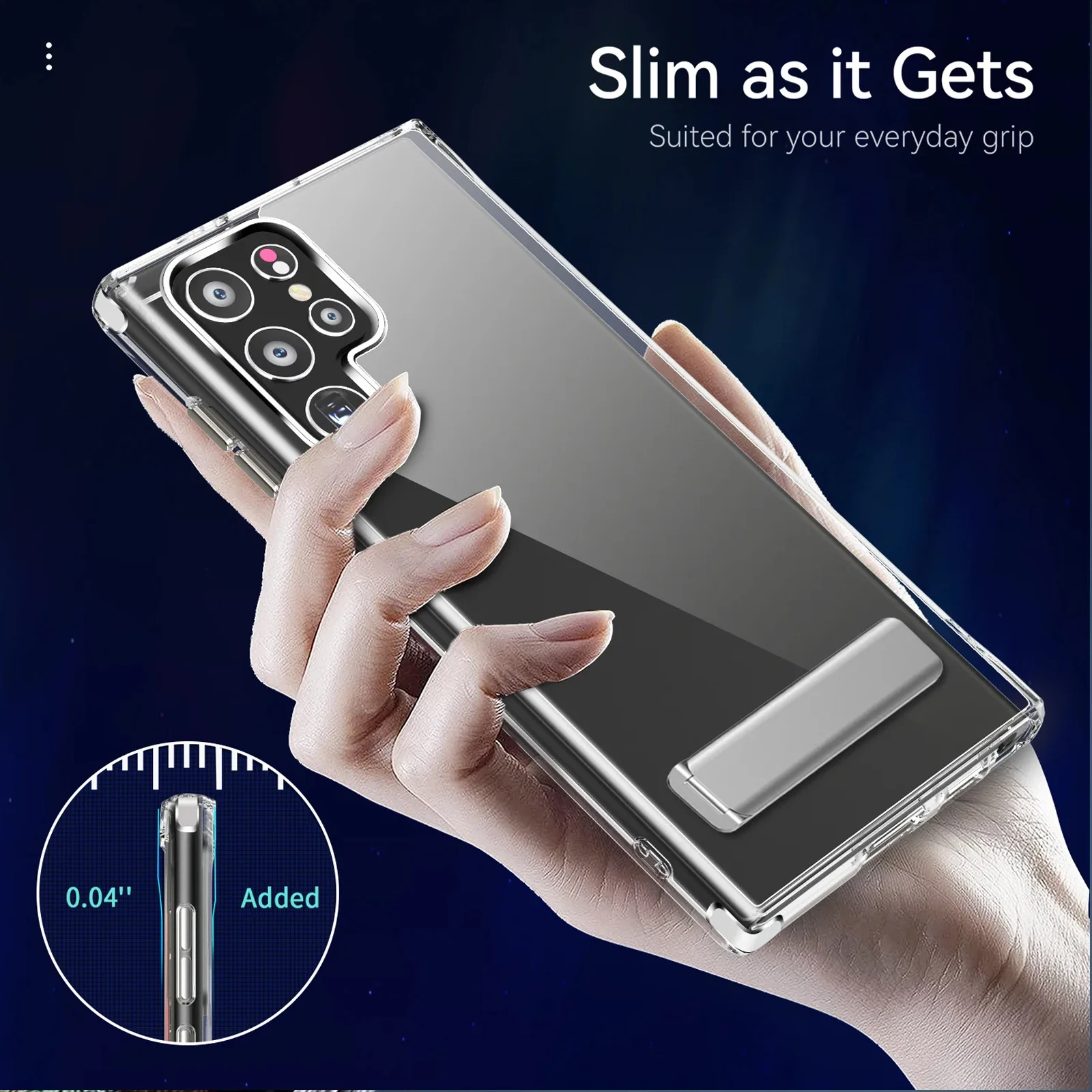 UYUXIO Transparente Handyhülle mit Ständer für Samsung Galaxy S26 S25 S24 S23 Ultra Plus 22 Hüllen mit Kickstand-Abdeckung und Halterung