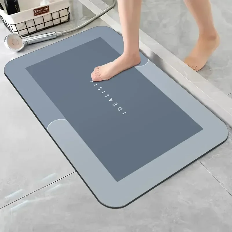 Diatomaceous Earth Bath Mat Super Absorbent Non Slip Fast Drying Soft Floor Mat for Shower Laundry Bedroom Kitchen RV Bathroom