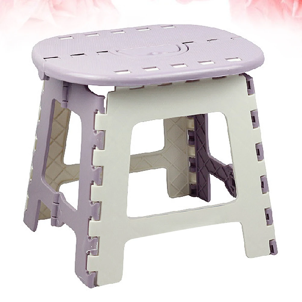 

Chair Plastic Folding Collapsible Stool Outdoor Foldable Portable Purple for outside