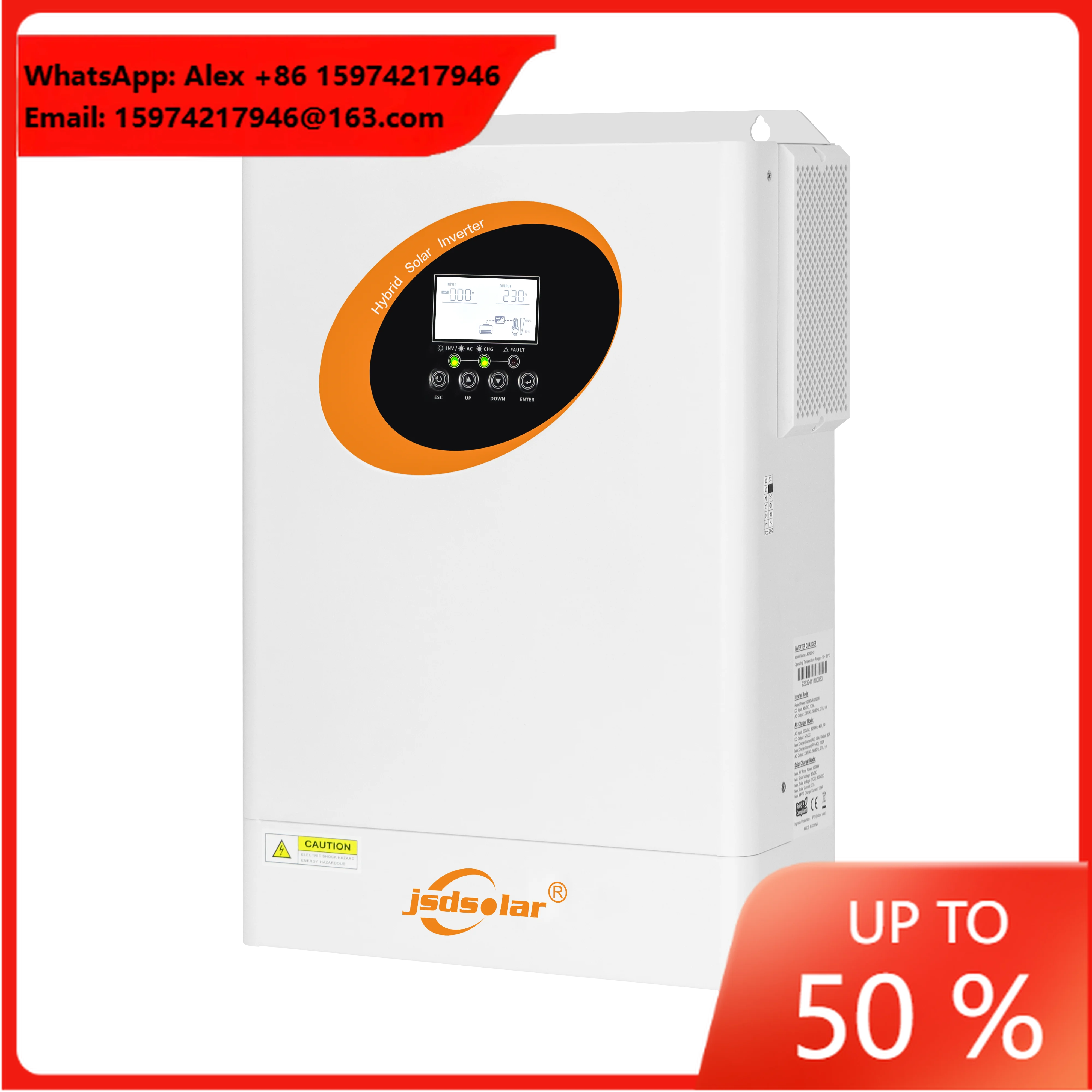 JSDSOLAR Low Price Single Phase Hybrid Off Grid Solar Inverter 5kW 6.2kW 10kW 220V Mppt Solar Power Inverters