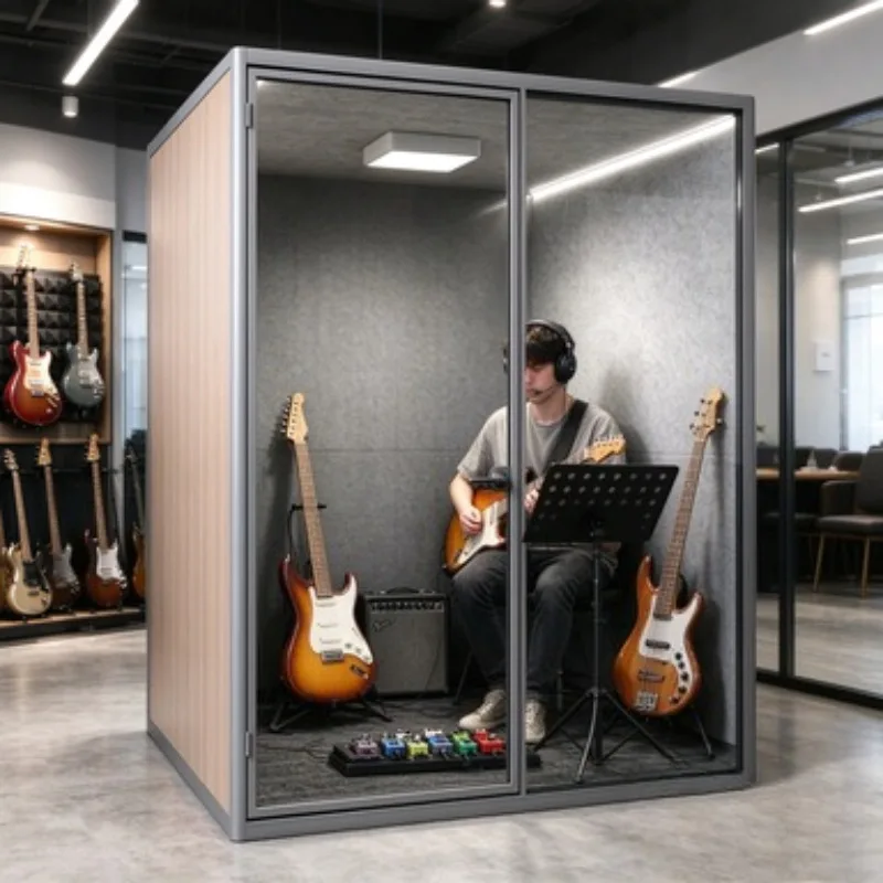 Acoustic Live Broadcast Pod Soundproof Silent Phone Booth Single Person Recording Studio Cabin Video Modern Home Office Office