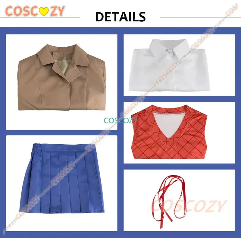 CyAnime Doki Doki Literature Club Monika 코스프레 사요리 유리 나츠키 코스프레 의상 학교 여성 브라운 유니폼 스커트 슈트