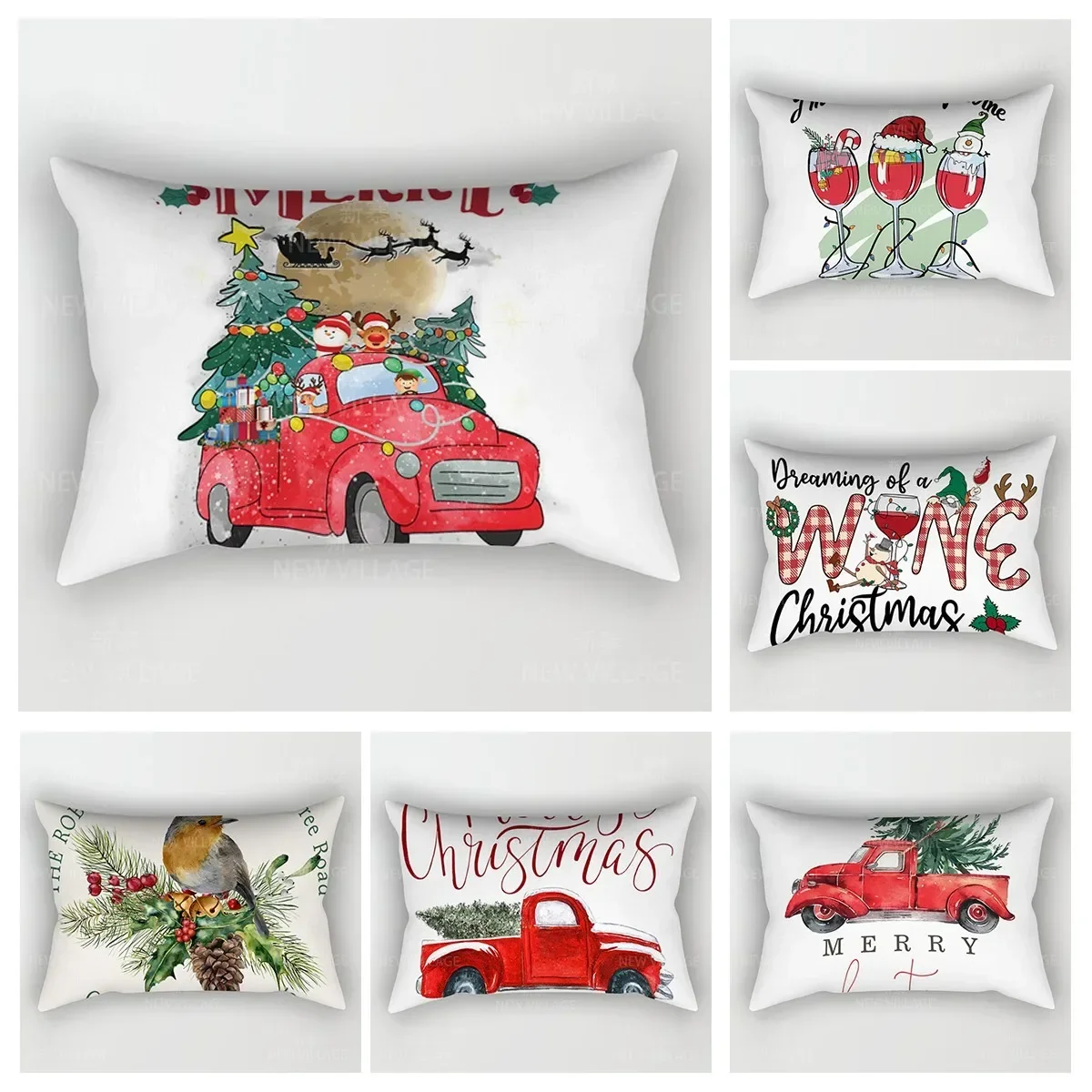 Christmas series pillowcase, sofa cushion cover, home holiday celebration decoration pillowcase, customizable 30x50, 40x60