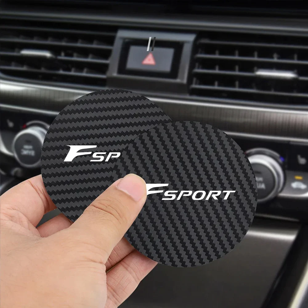 2Pcs Car Water Coaster Anti-slip Pad 7CM For Lexus GS F Sport 350 Ct200h Uvx 250h Nx 300h Rx Auto Interior Accessories