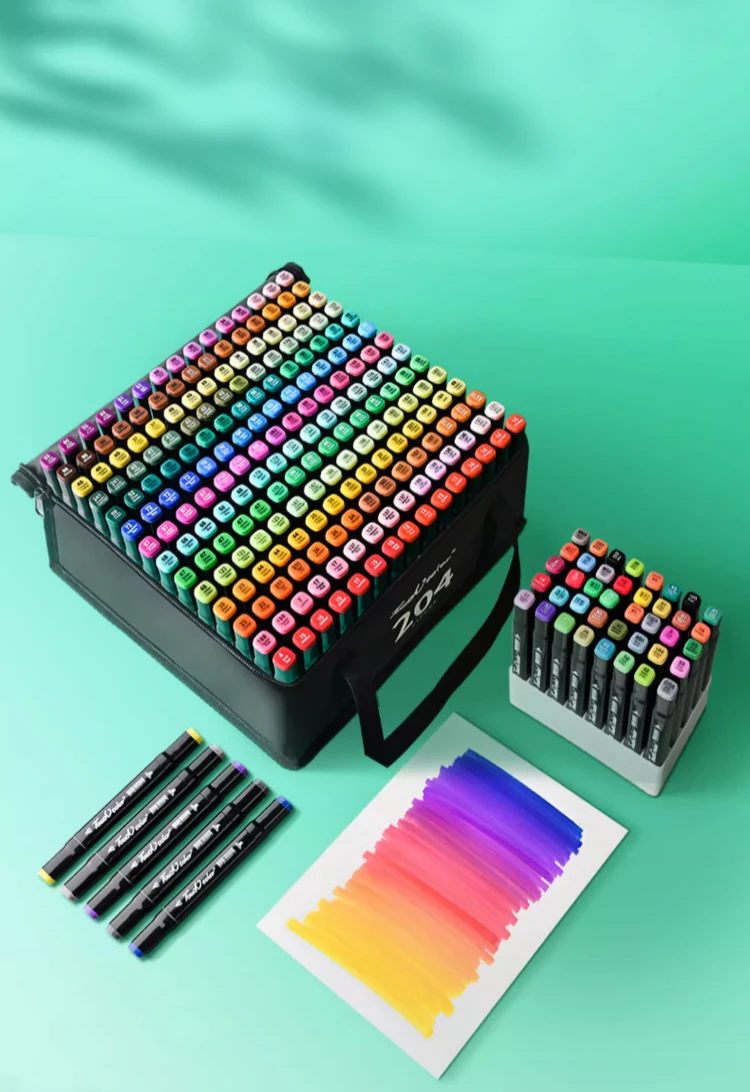 

48/60/80/120 шт. сенсорные цвета, графическое искусство, набор маркеров с двойным наконечником, цветная ручка с двойной головкой для рисования, копическая кисть