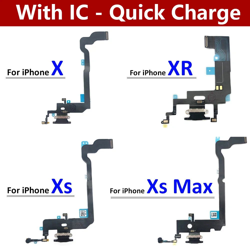 New For iPhone X XR XS Max Dock Connector Micro USB Charger Charging Board Port Flex Cable Microphone Board