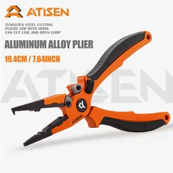 Piscifun Fishing Pliers with Split Rings, Ultralight Aluminum Fishing Tackle Pliers with Tungsten Steel Braid Cutters, Sheath an