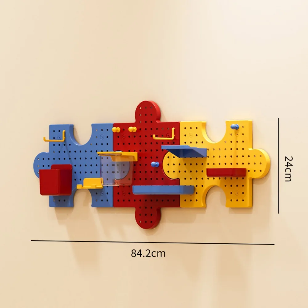 Plastic Pegboard Wall Organizer No-Drill Installation Interlocking Splicing Modular Wall Storage System Colorful