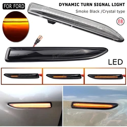 2Pcs LED Dynamic Side Marker Turn Signal Light Sequential Blinker Lamps For Ford Mondeo 4 Mk4 BA7 03.2007-01.2015