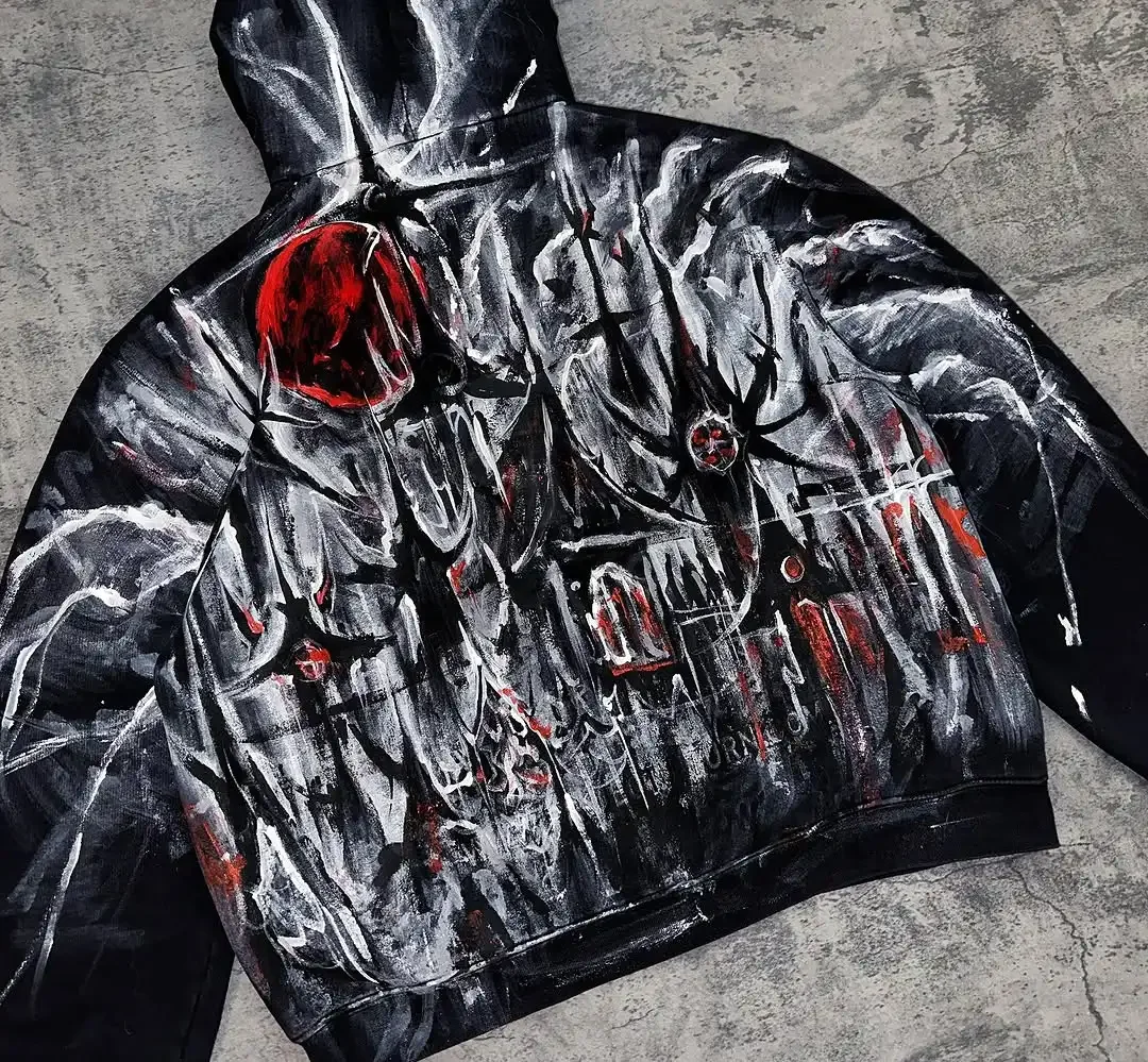 

Готическое худи оверсайз в стиле ретро для мужчин и женщин, модная толстовка с принтом в стиле хип-хоп, спортивная одежда, персонализированная уличная одежда в стиле ретро