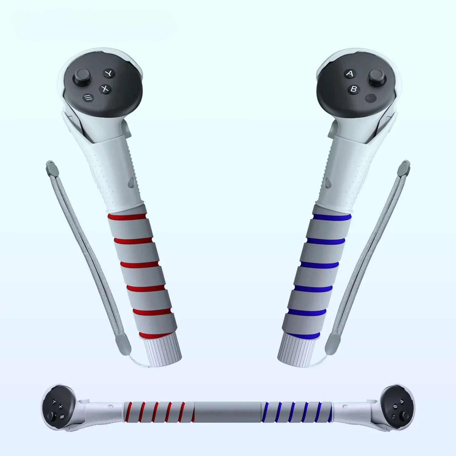 

VR Games Handle For Meta Quest 3/Quest 3S Controller Long Arms Grips Playing Baseball Beat Saber Enhance VR Gaming Accessories