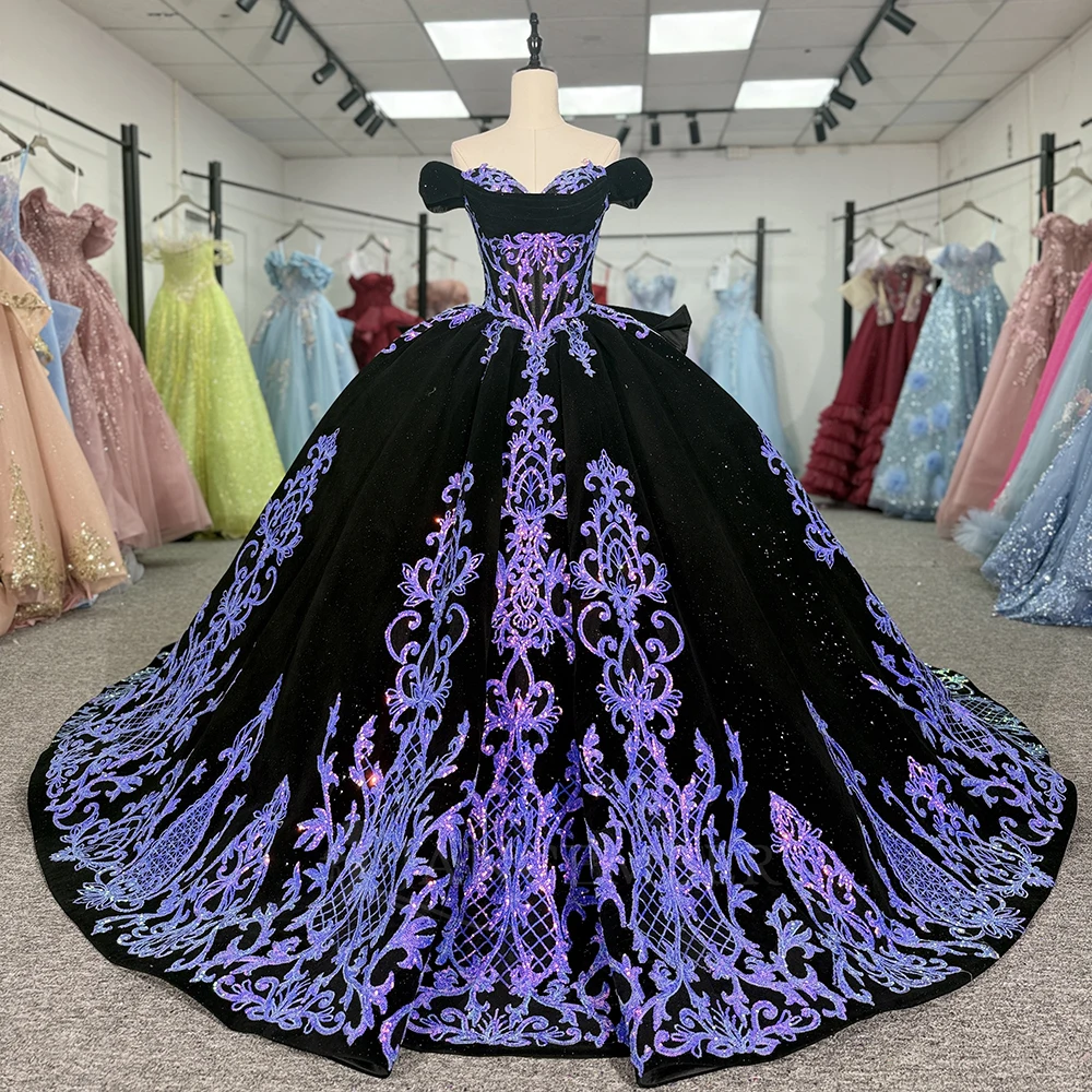 

2025 блестящие платья принцессы Quinceanera, бальное платье с открытыми плечами, милое платье 16, платье по индивидуальному заказу, платья de 15 quinceañera DY1507