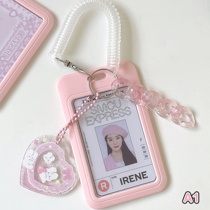 Transparent Acrylic Card Set Keychain Chasing Star 3 inch Small Card Bus Card Photocard Holder Keyring