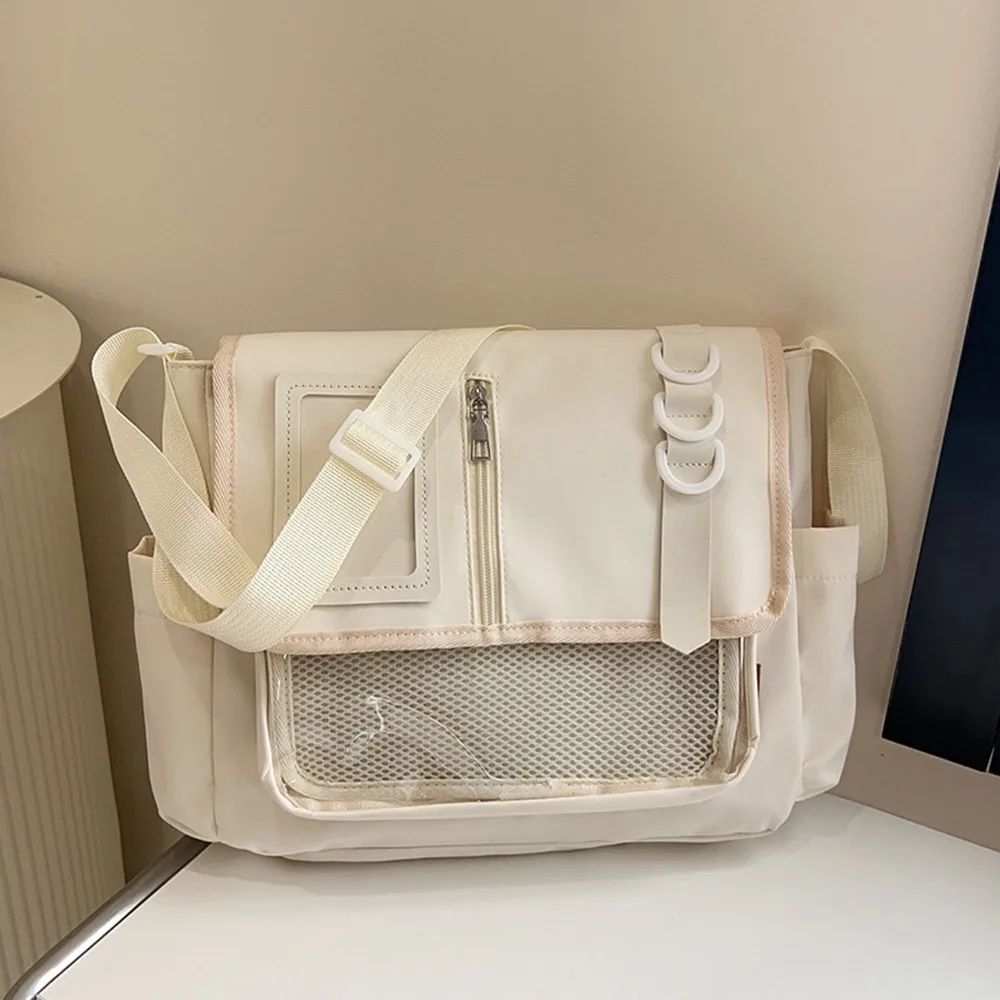 

Funny Zipper Bag Solid Color Itabag Cotton Doll Bag Idol Merchandise Storage Transparent Bags Nylon Wallet Shoulder Bag Women