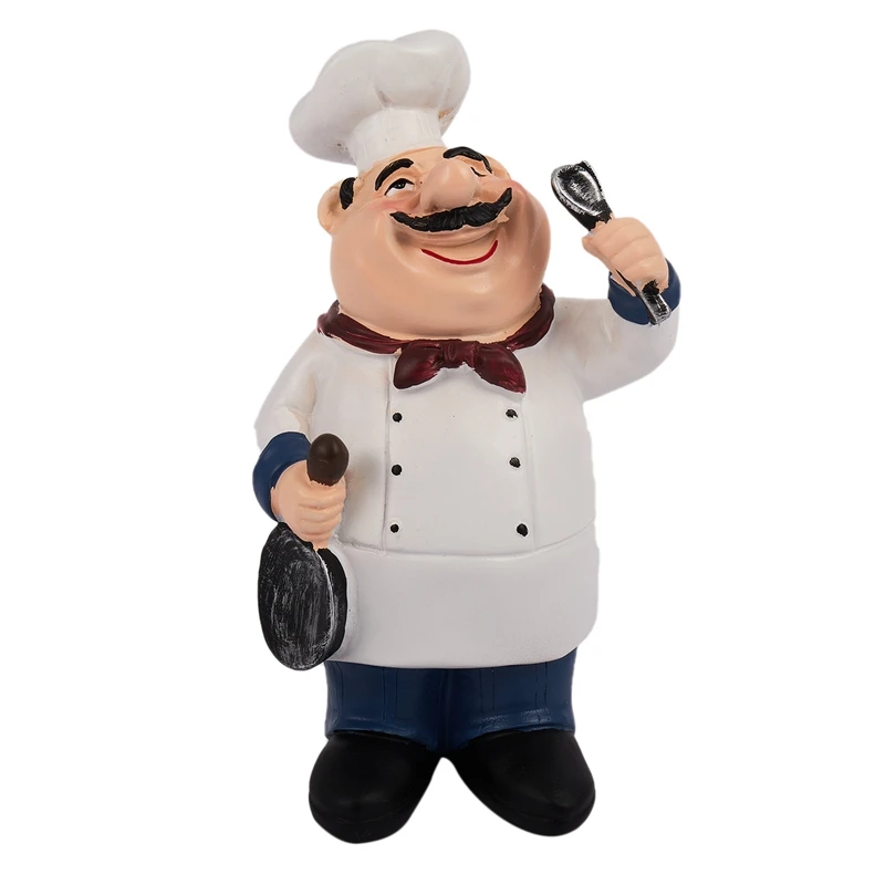 

Retro Chef Model Ornaments Resin Crafts Mini Chef Figurines Home Kitchen Restaurant Bar Coffee Decor