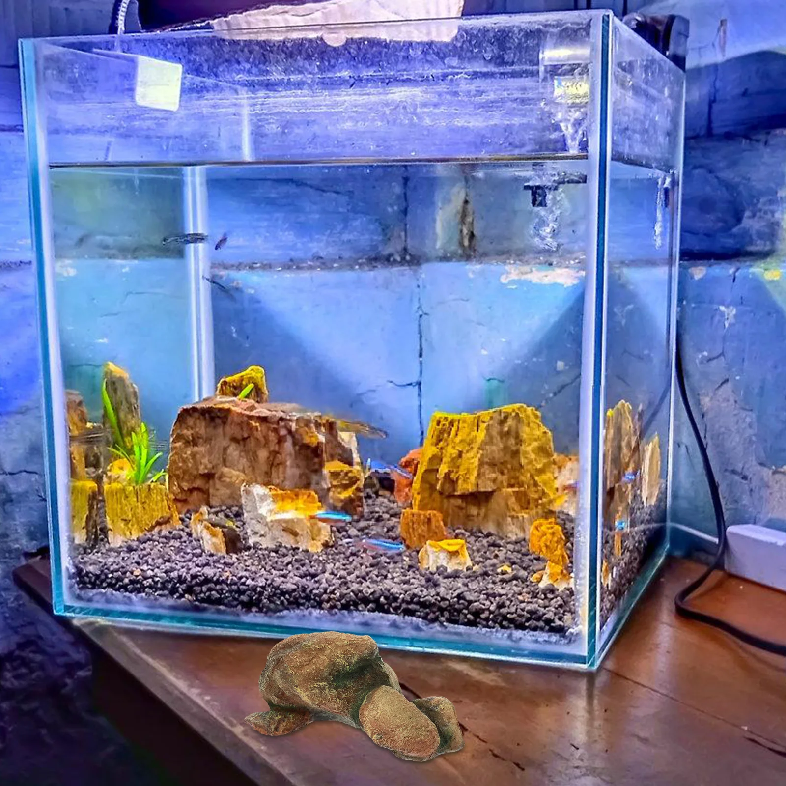 

Artificial Rock Decor For Aquarium Resin Fish Tank Cave Hideout Lightweight Realistic Rocks Safe For Betta Shrimp Turtle