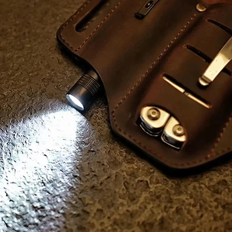 

Outdoor Portable Tactical Multi Tool Belt Leather Bag Portable Tool Storage Bag Holster Camping Hunting Waist Leather Pocket