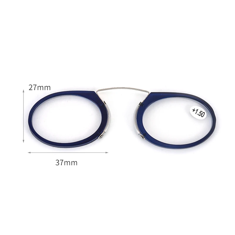 Okulary do czytania na nos, mini klips, ultracienkie, przenośne okulary na starczowzroczność 100-350 z etui