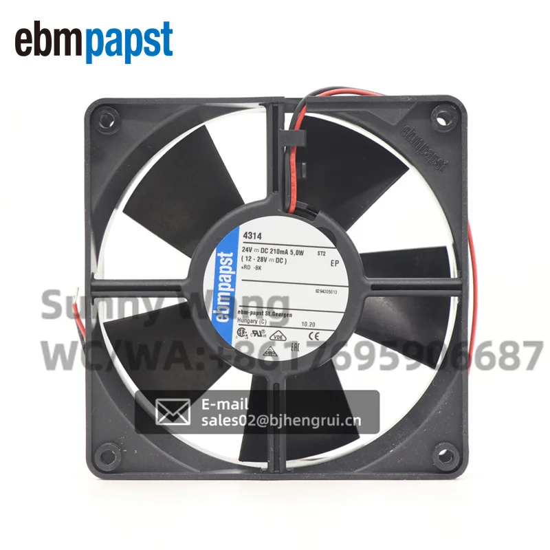 

Вентилятор осевой компактный ebmpapst 4314, 120*120*32 мм, 12032, 24В DC, 5Вт
