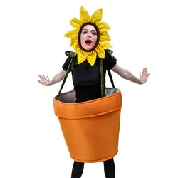 Sunflower Pot Costume Flower Pot Sunflower Adults Costume Masquerade Sunflower Bonsai Costume for Halloween Costume Parties