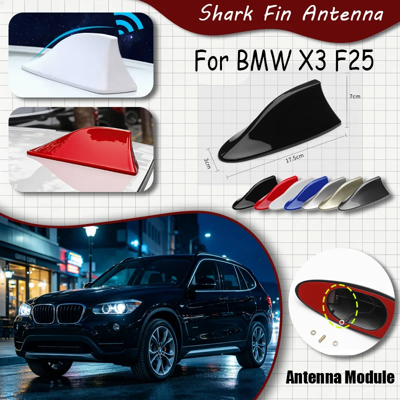 For BMW X3 F25 Shark Fin Antenna, FM Signal Booster, Waterproof Radio Antenna, FM/AM Super Aerials car antenna