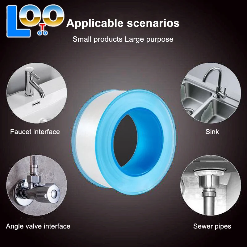 20 لفة PTFE موضوع ختم الأنابيب الشريط الغاز المياه الشريط 1/4 متر مقاوم للماء الهندسة مخصصة صنبور لاصق Evacuum لفة الختم