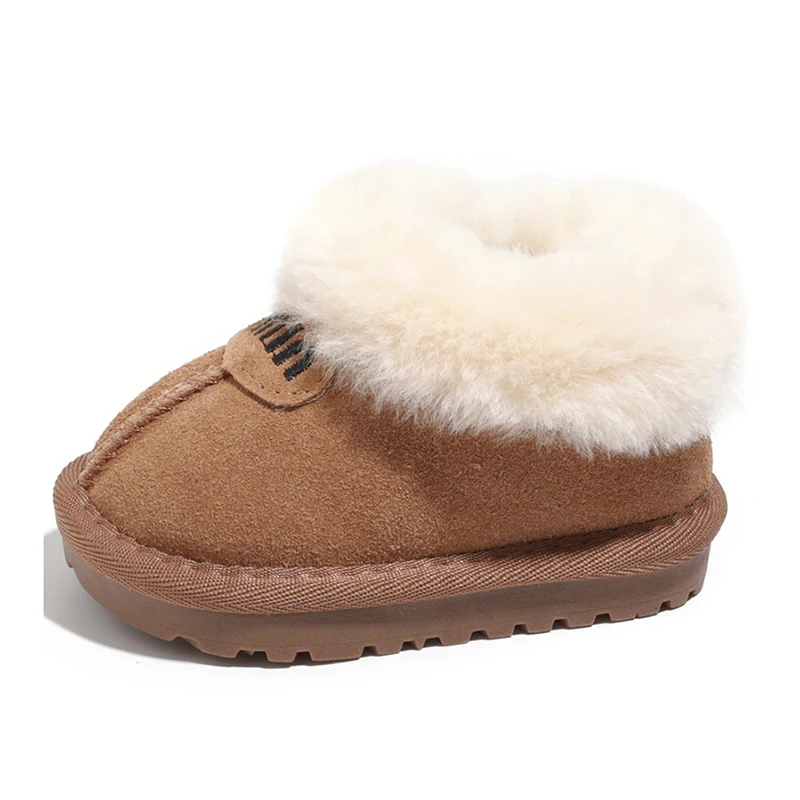 

2025 зимние детские зимние сапоги на флисовой подкладке, теплая противоскользящая обувь на мягкой подошве, модная короткая хлопковая обувь для маленьких мальчиков и девочек